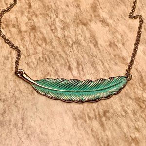 Teal Feather Necklace by Baublebar